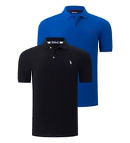 İKİLİ SET T8561 DEWBERRY ERKEK TSHIRT-SİYAH-SAKS (Karışık)