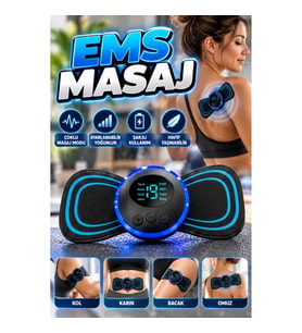 LCD Ekranlı Şarjlı Mini EMS Masaj Aleti – Ayarlanabilir Yoğunluk ve Çoklu Masaj Modu