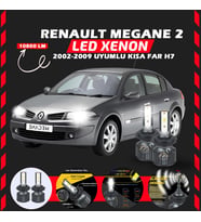 Renault Megane 2 2002-2009 Kısa Far Uyumlu Şimşek Etkili Led Xenon Premium Series H7