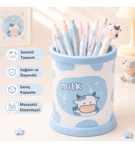 Kawaii Teddy Ayıcık Rabbit Tavşan Desenli Masaüstü Kalemlik Organizer – Geniş Kapasiteli Sevimli Kırtasiye Düzenleyici