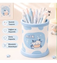 Kawaii Teddy Ayıcık Rabbit Tavşan Desenli Masaüstü Kalemlik Organizer – Geniş Kapasiteli Sevimli Kırtasiye Düzenleyici