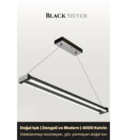 Vega Silver Lineer LED Sarkıt Avize – Kumandalı Dim Edilebilir – Aşağı Işık
