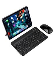 Acer Iconia M10 10.1" Tablet İçin Uyumlu Slim Şarjlı Türkçe Bluetooth Klavye ve Mouse Seti (Siyah)