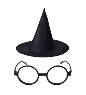 Harry Potter Büyücü Şapkası ve Harry Potter Büyücü Gözlüğü Siyah Renk