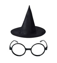 Harry Potter Büyücü Şapkası ve Harry Potter Büyücü Gözlüğü Siyah Renk