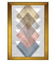 Soyut Şekiller Motifli Kanvas Tablo 50 x 70 cm Gold Çerçeve