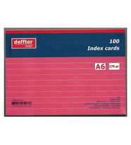Deffter A6 Çizgili Index Kartı Pembe