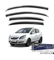 Opel Uyumlu Corsa D -2007 Kromlu Cam Rüzgarlığı 4Lü Parça