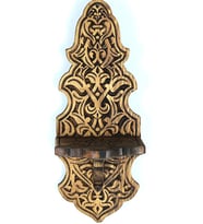 Ahşap Oymalı Kavukluk Lambalık Raf 29x14x11 cm.