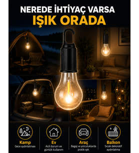 Akıllı Sensörlü USB Şarjlı Kamp Lambası