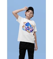 Süper Sonic Baskılı Unisex Çizgi Film Çocuk Tişört (1-12 Yaş)