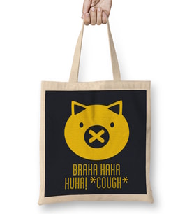 Roadhog Braha Haha Cough Logo Overwatch Bez Çanta Uzun Saplı
