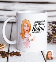 BK Gift Kişiye Özel Kadın Kolay Yetişmiyor Karikatürlü Beyaz Kupa Bardak-1