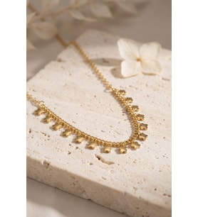 Gold Pirinç Yonca Model Kadın Kolye TJ-BKO11252