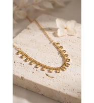 Gold Pirinç Yonca Model Kadın Kolye TJ-BKO11252