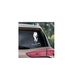 Ulu Önder Mustafa Kemal Atatürk Imzalı Sticker 28 CM beyaz renk