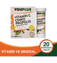 Youplus Vitamin C, Çinko & Propolis 20 Efervesan Tablet - Abdi İbrahim