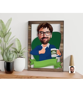 BK Gift Kişiye Özel Erkek Öğretmen Karikatürlü 3D Ahşap Tablo, Sevgiliye Hediye, Arkadaşa Hediye, Yıl Dönümü Hediyesi, Doğum Günü Hediyesi-5