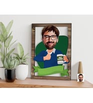 BK Gift Kişiye Özel Erkek Öğretmen Karikatürlü 3D Ahşap Tablo, Sevgiliye Hediye, Arkadaşa Hediye, Yıl Dönümü Hediyesi, Doğum Günü Hediyesi-5
