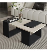 Matris Modern Orta Sehpa – Geometrik Tasarım ve Şık Detaylar (Bej)