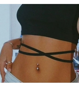 Cerrahi Çelik Küçük Taşlı Göbek Piercingi Silver Renk Minimal Ürün