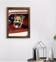 Evcil Dostlara Özel Nascar Pilot Tasarımlı Portre Doğal Masif Ahşap Çerçeveli Tablo 45x65cm-2