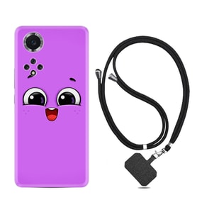 Huawei Nova Y70 Y90 Nova 9 SE  Kılıf Boyun Askılı Silikon Purple Sweety 1717