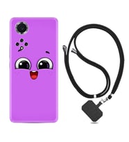 Huawei Nova Y70 Y90 Nova 9 SE  Kılıf Boyun Askılı Silikon Purple Sweety 1717
