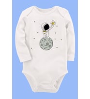 Organik Baskılı Pamuklu Unisex Bebek Body UZUNKOLE56