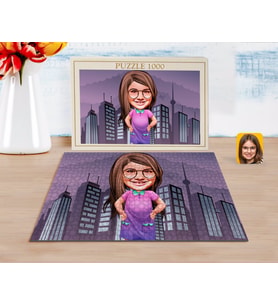 BK Gift Kişiye Özel Kız Çocuk Karikatürlü 1000 Parça Profesyonel Puzzle-3