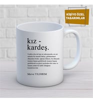 Kişiye Özel İsim Yazılabilir Kız Kardeş Anlamlı İstediğiniz Sözler YazılabilirKupa Bardak