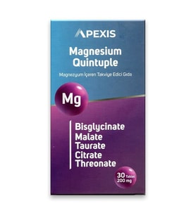APEXİS MAGNESİUM QUİNTUPLE 200 MG 30 TB