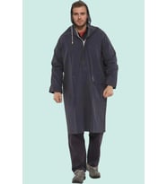 Yağmurluk Su Geçirmez Kapüşonlu İşçi Mont Pvc Dikişsiz Astarlı İthal Hafif Tasarım (Lacivert)