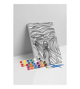Çığlık Tablosu Desenli Mandala Tuval Boyama Seti 40x50 cm