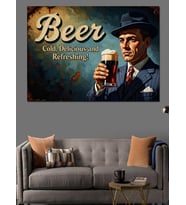 Beer Old Fashioned Metal Tabela Dekoratif Kanvas - Mdf Ahşap Tablo