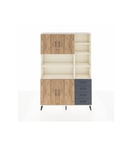 Arges Dolap 9 Raflı 4 Çekmeceli 4 Kapaklı 132x30x195 Aytaşı-Çam/Antrasit