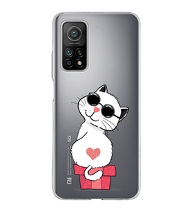 Xiaomi Mi 10 T Uyumlu Kapak Coolcat Tasarımlı Şeffaf Silikon Kılıf