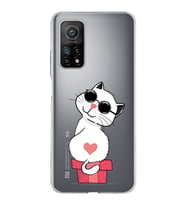 Xiaomi Mi 10 T Uyumlu Kapak Coolcat Tasarımlı Şeffaf Silikon Kılıf