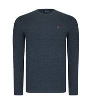 T8588 DEWBERRY BİSİKLET YAKA UZUN KOL T-SHIRT-AÇIK ANTRASİT (Karışık)