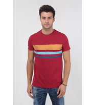 Erkek Bisiklet Yaka Baskılı T-Shirt 20Y-3400655-2 Kırmızı