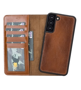 Samsung Galaxy S22 Plus Uyumlu Deri Cüzdanlı Kılıf MWWN RST2EF (Taba)