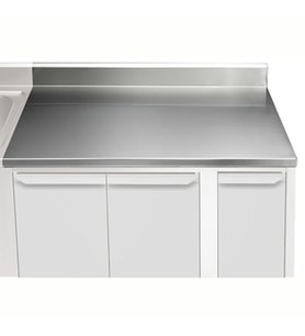 Electrolux Professional Üst Tabla, Sırtlı, 1000 Mm, 1,5 Mm Kalınlıkta Üst Tabla 18 Mm Kalınlığında Ses Sönümlendirici Malzeme Ve Ayrıca 2 Paslanmaz Kayıtla Güçlendirilmiştir - Modular Line TPLA10A
