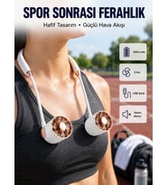 Yazlık Taşınabilir Sessiz Boyun Fanı 3 Kademe Hız Ayarlı