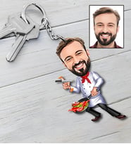 Kişiye Özel Aşçı Tasarımlı Karikatür Anahtarlık 74