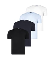 DÖRTLÜ SET T8569 DEWBERRY BİSİKLET YAKA ERKEK T-SHIRT-SİYAH-BEYAZ-LACİVERT-MAVİ
