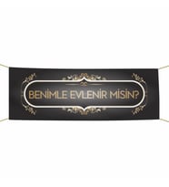 Benimle Evlenir misin? Kumaş Pankart (Çok Renkli)