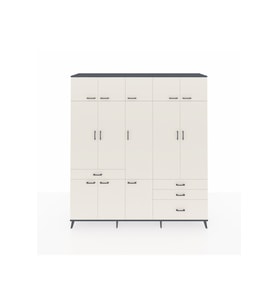 Hyperion Gardrop 8 Raflı 4 Çekmeceli 3 Askılı 220x44x243 Antrasit-Aytaşı/Aytaşı