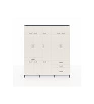 Hyperion Gardrop 8 Raflı 4 Çekmeceli 3 Askılı 220x44x243 Antrasit-Aytaşı/Aytaşı