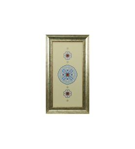 e38 EL İŞÇİLİĞİ RUMİ MOTİFLİ MADALYON TEZHİP TABLO 60*33 cm- 5595