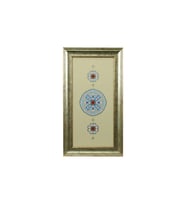 e38 EL İŞÇİLİĞİ RUMİ MOTİFLİ MADALYON TEZHİP TABLO 60*33 cm- 5595